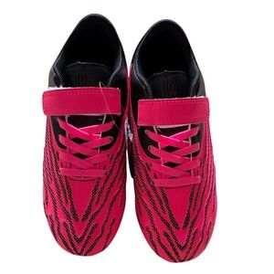 Kids Pink Soccer Cleats with Black Accents and Velcro strap- Size 13 - NWT
